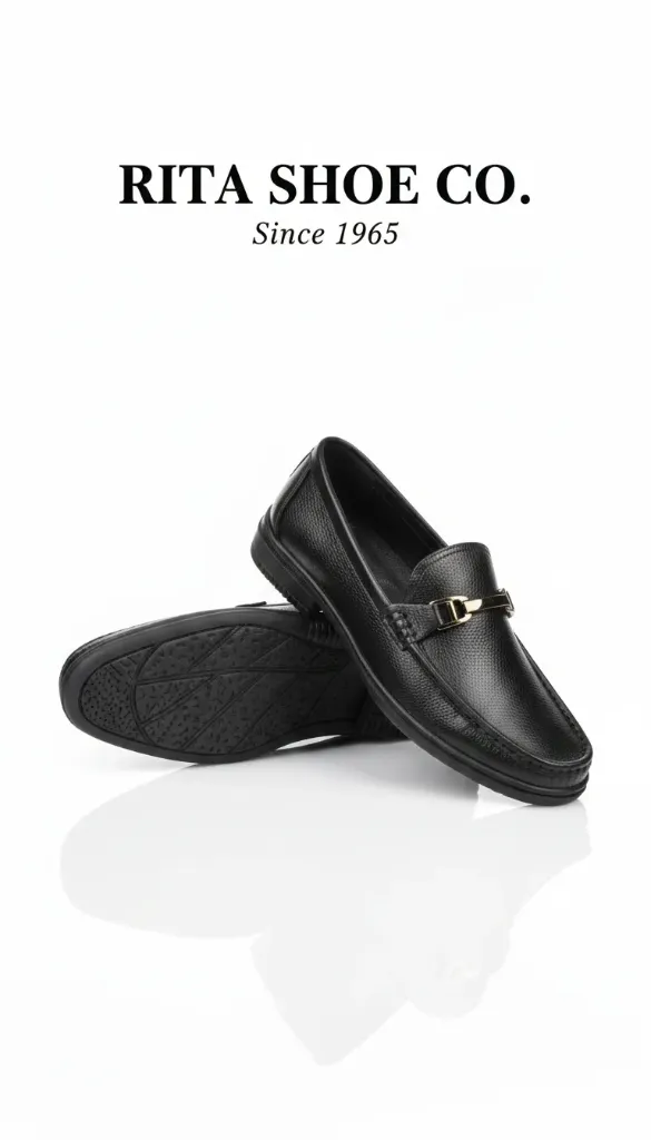 Premium Black Leather Formal Shoes - Handcrafted Office Wear for Men - Rita Shoe Co. 3507 (5)