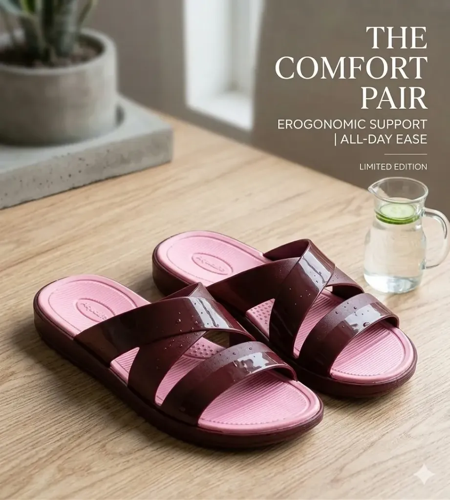 Women's Maroon Comfort EVA Slippers - Ultra-Soft Lightweight Daily Wear Slide 356 (5)